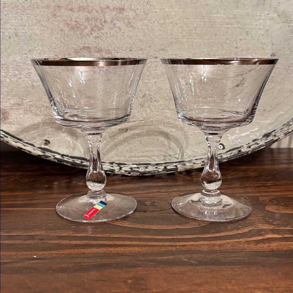 Vintage Fostoria Crystal Sheffield Pattern Champagne Coupe Glasses/Sherbet